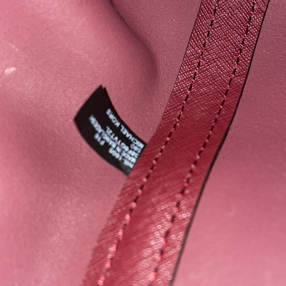 Michael Kors Jet Set Travel Bag/Tote Purse Burgundy - Picture 13 of 14